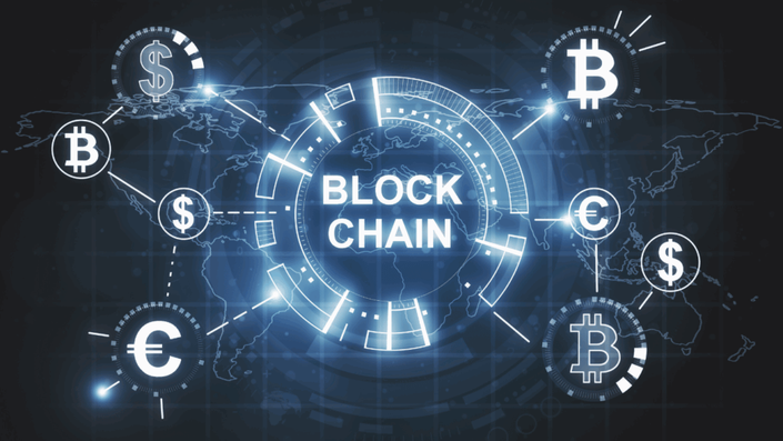 An abstract digital illustration of interconnected nodes and lines forming a network, representing the blockchain technology that powers Cryptocurrency.